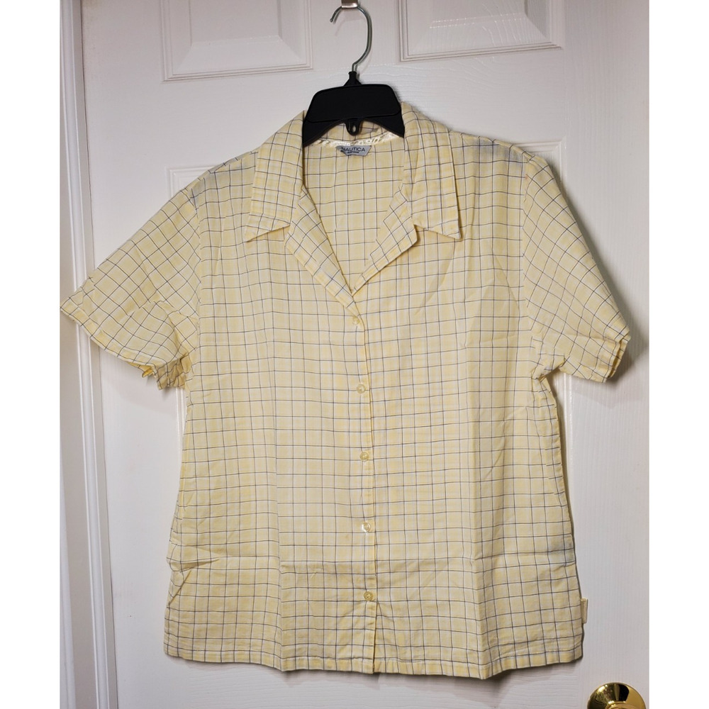 Nautica Men’s Short Sleeve Button-Down Sleepwear Shir tSize L